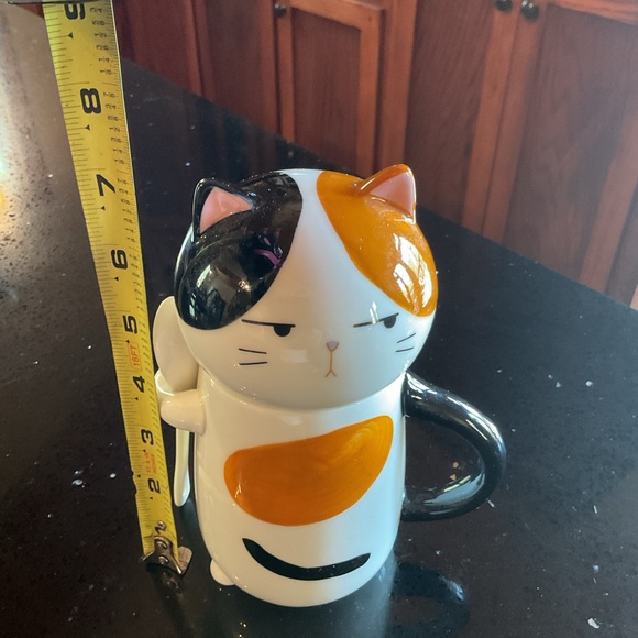 Calico Cat Ceramic Mug with Spoon - Picture 3 of 3